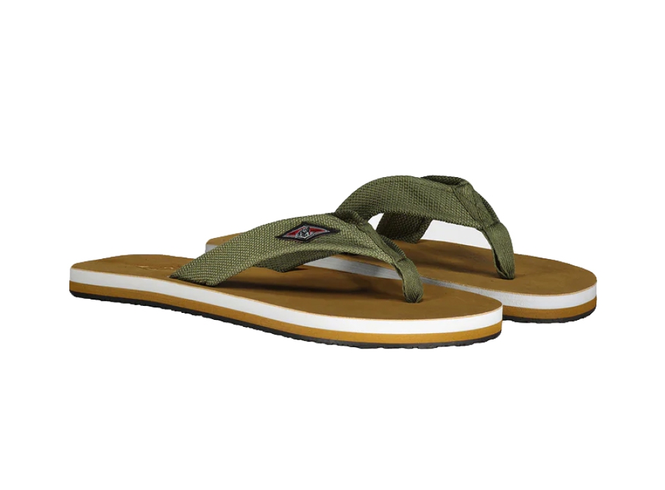 BEAR SURFBOARDS CORKMAN CNVS GREEN FLIP FLOPS