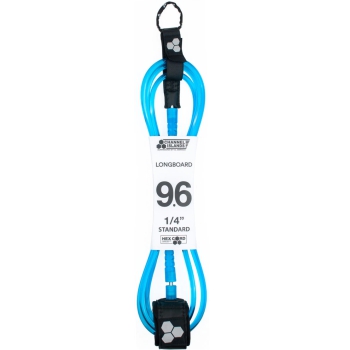 CHANNEL ISLAND HEX CORD 9'6" STANDARD LEASH BLUE