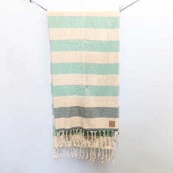 CUSTOM SHELLS BEACH TOWEL DEL MAR AQUA