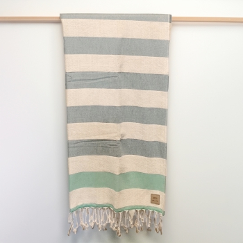 CUSTOM SHELLS BEACH TOWEL DEL MAR AQUA