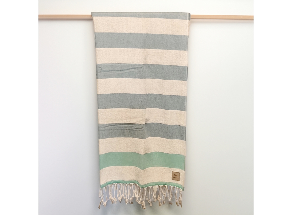 CUSTOM SHELLS BEACH TOWEL DEL MAR AQUA