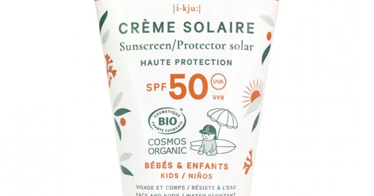 Crème solaire minérale bébé, enfant & famille SPF50 Bio EQ Love