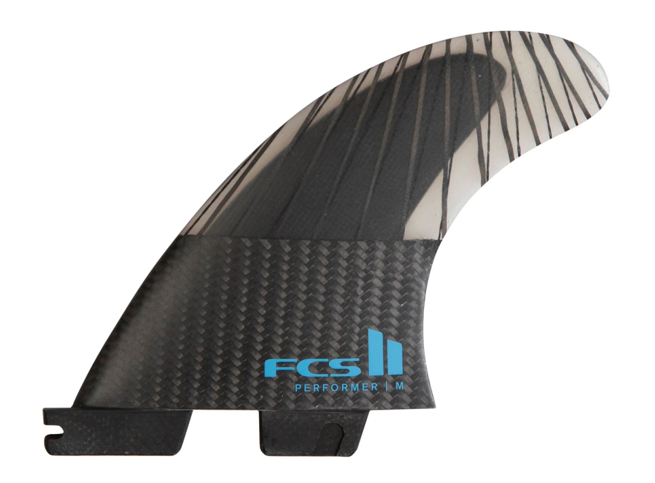 FCS II PERFORMER AIRCORE CARBON PC TRI FIN SET TRANQUILL BLU