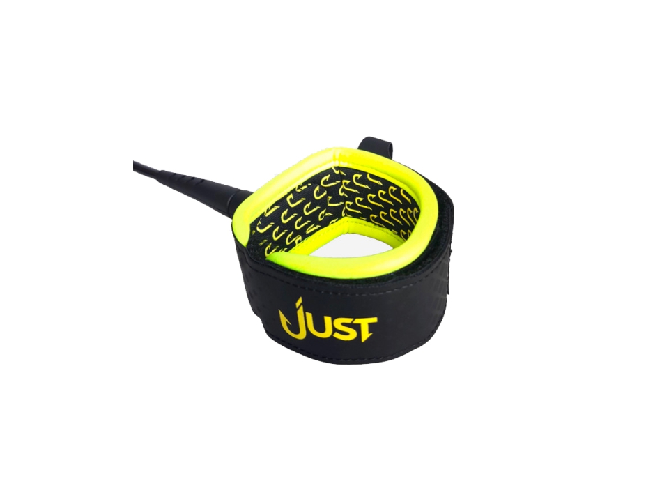 JUST LEASH PREMIUM COMP 6'0" BLACK YELLOW FLUO