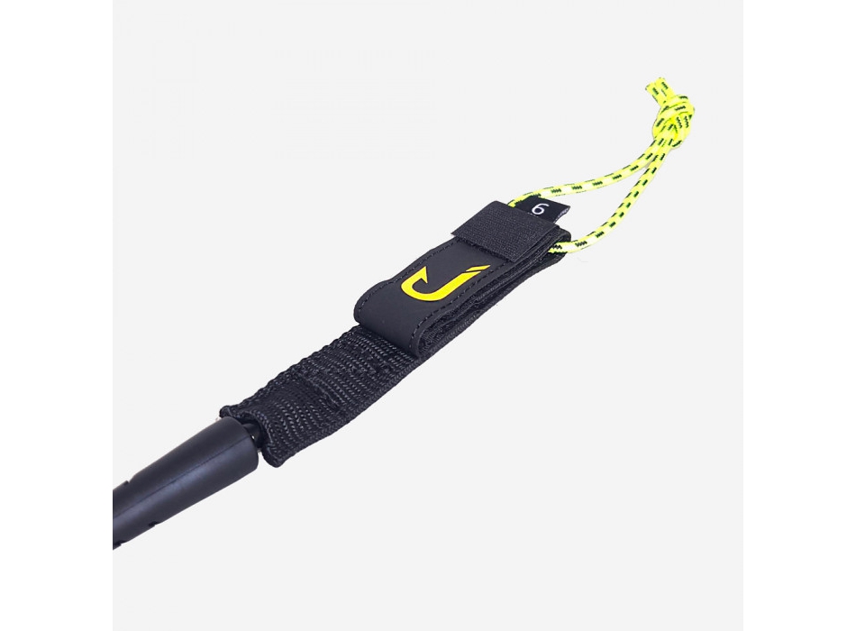 JUST LEASH PREMIUM COMP 6'0" BLACK YELLOW FLUO