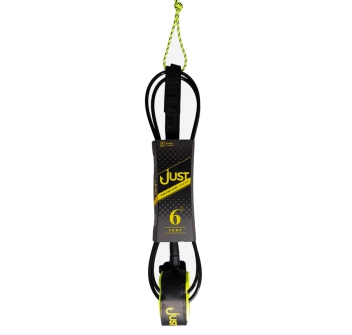 JUST LEASH PREMIUM COMP 6'0" BLACK YELLOW FLUO