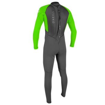 O'NEILL YOUTH REACTOR II 3/2 MM BACK ZIP FULL WETSUIT GRAPH DAYGLO