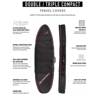 OCEAN & EARTH TRIPLE COMPACT SHORTBOARD COVER 6'0"