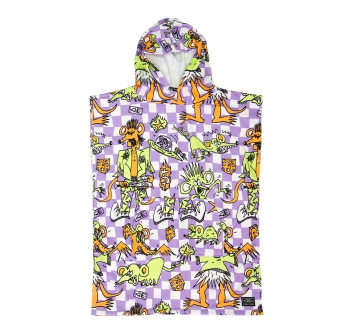 OCEAN & EARTH TODDLERS IRVINE HOODED PONCHO PURPLE