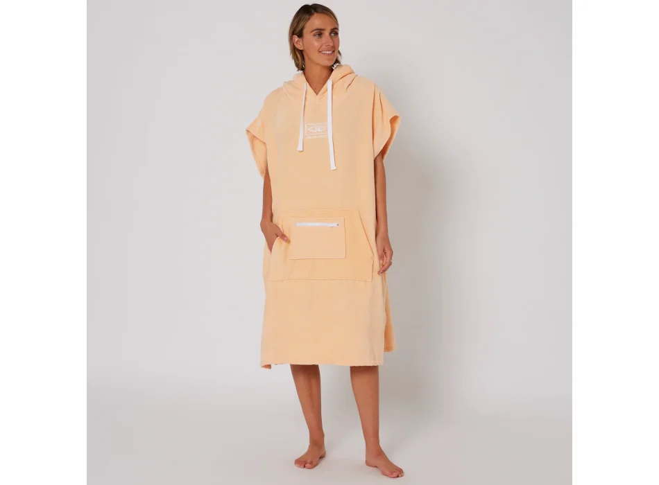 OCEAN & EARTH LADIES HOODED PONCHO PEACH