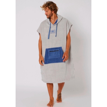 OCEAN & EARTH BREAK PONCHO LIGHT GREY