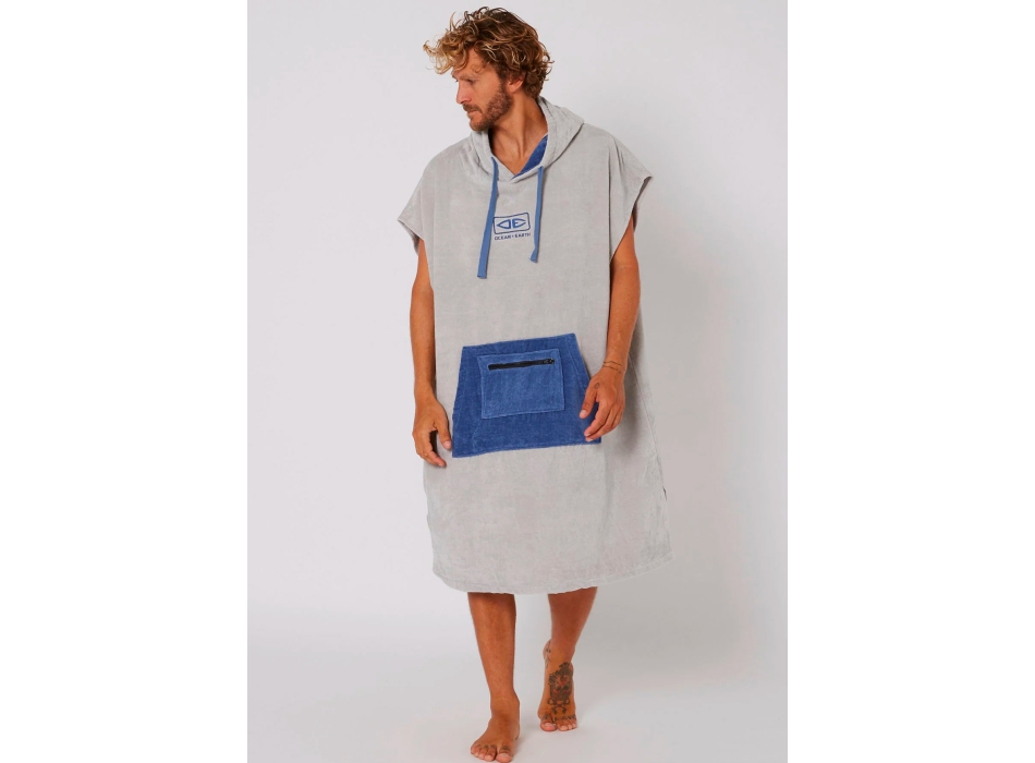 OCEAN & EARTH BREAK PONCHO LIGHT GREY