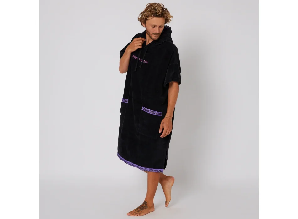 OCEAN & EARTH STRIKE HOODED PONCHO ADULT STEEL BLACK