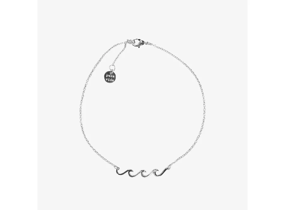 PURA VIDA SILVER DELICATE WAVE ANKLET SILVER