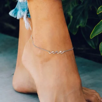 PURA VIDA SILVER DELICATE WAVE ANKLET SILVER