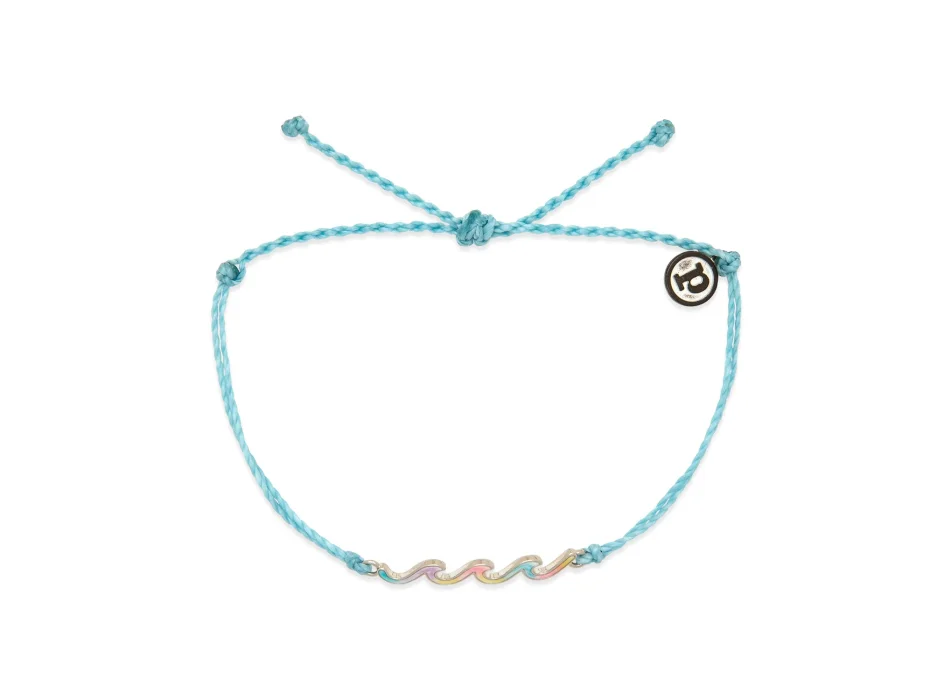 PURA VIDA BRACELETS TIE DYE WAVES CHARME LIGHT BLUE