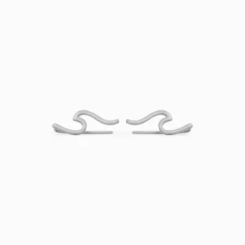 PURA VIDA WAVE EAR CLIMBER SILVER