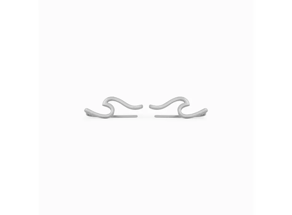 PURA VIDA WAVE EAR CLIMBER SILVER