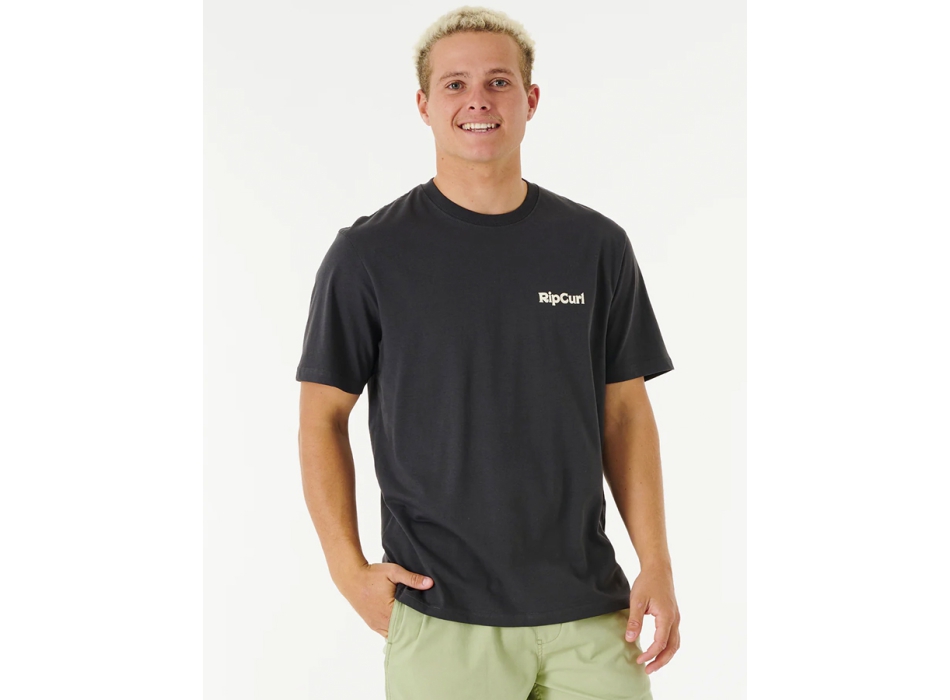 T-Shirt Oversize Rip Curl Wave Maker Heritage - Washed Black
