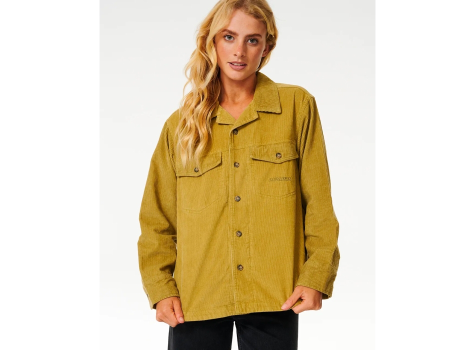 RIP CURL STEVIE CORD SHIRT KHAKI