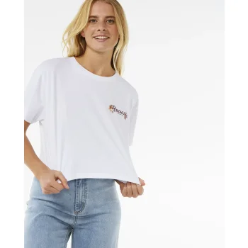 RIP CURL DANCING CROP TEE WHITE