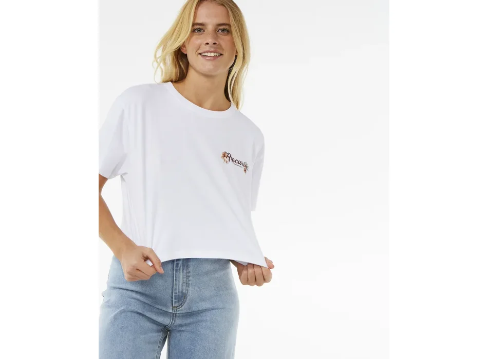 RIP CURL DANCING CROP TEE WHITE