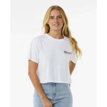 RIP CURL DANCING CROP TEE WHITE