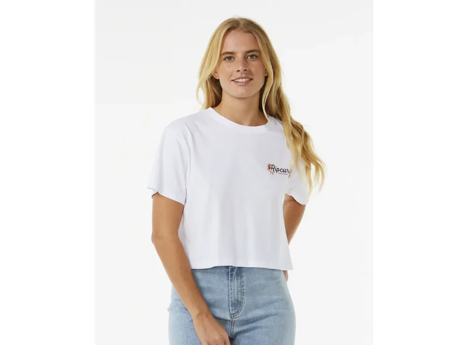 RIP CURL DANCING CROP TEE WHITE