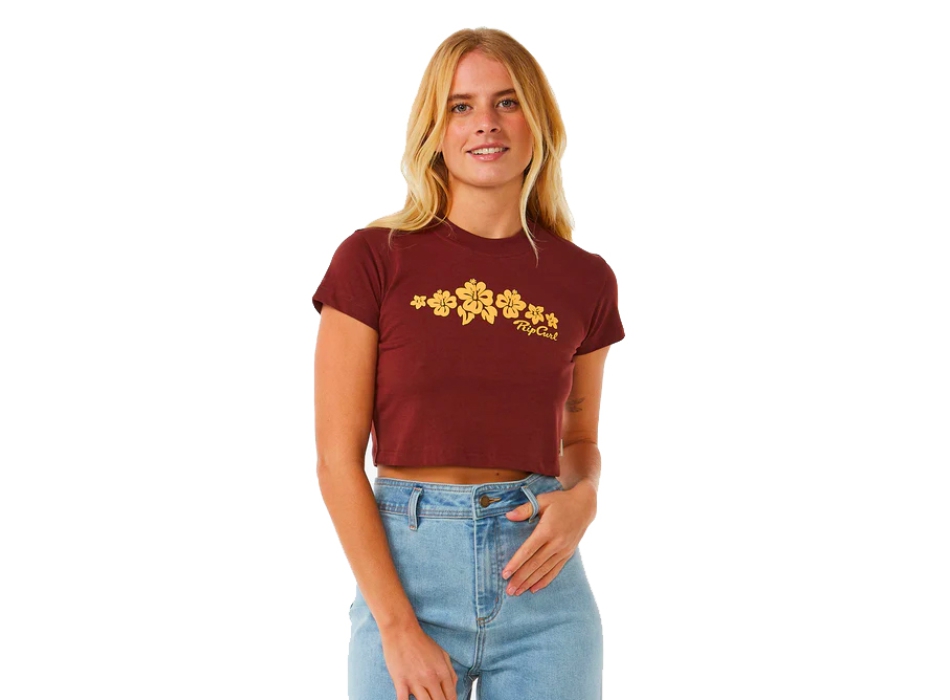 RIP CURL HIBISCUS BABY TEE PLUM