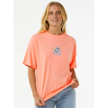 RIP CURL ISLAND STANDARD TEE DONNA BRIGHT PEACH