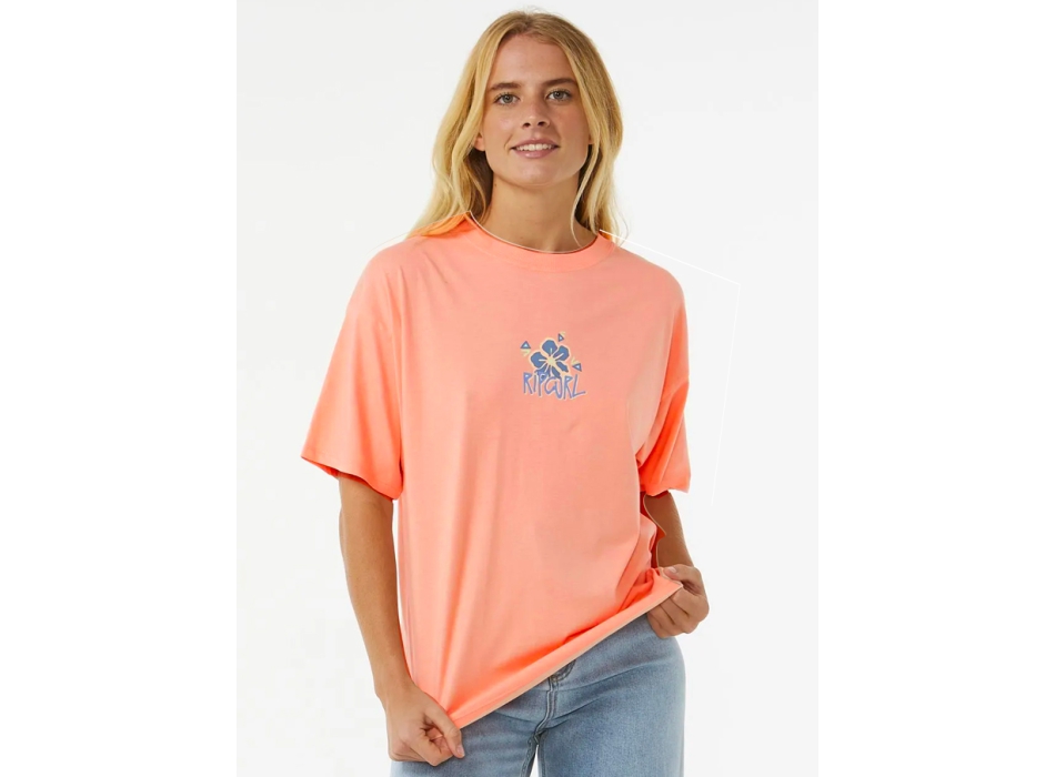 RIP CURL ISLAND STANDARD TEE DONNA BRIGHT PEACH