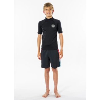 RIP CURL THERMOPRO JUNIOR SHORT SLEEVE BLACK