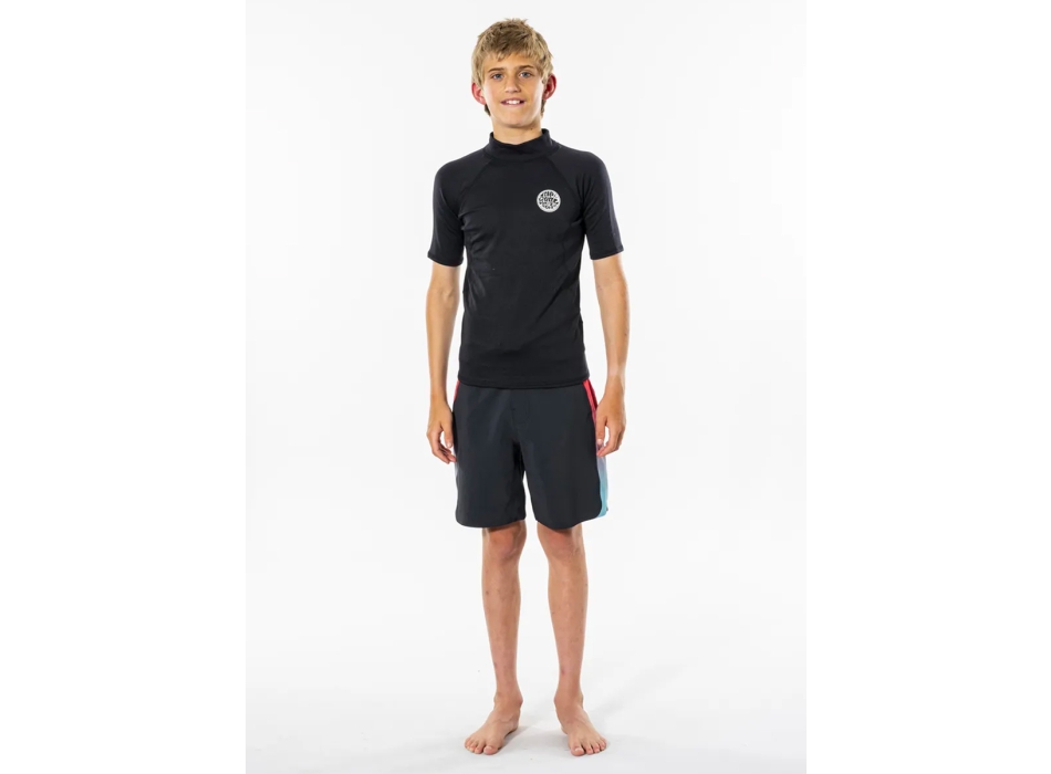 RIP CURL THERMOPRO JUNIOR SHORT SLEEVE BLACK