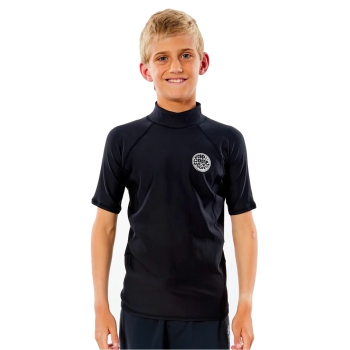 RIP CURL THERMOPRO JUNIOR SHORT SLEEVE BLACK