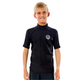 RIP CURL THERMOPRO JUNIOR SHORT SLEEVE BLACK