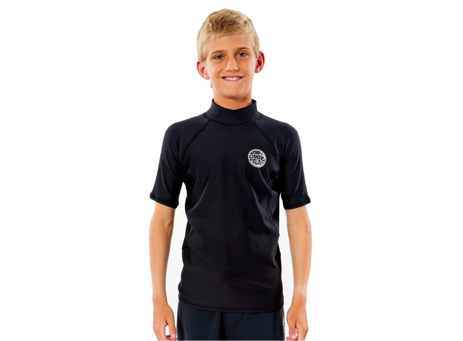 RIP CURL THERMOPRO JUNIOR SHORT SLEEVE BLACK