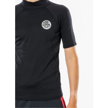 RIP CURL THERMOPRO JUNIOR SHORT SLEEVE BLACK