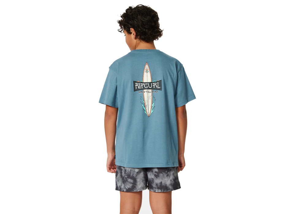 RIP CURL SHRED TEE BOY DUSTY BLUE