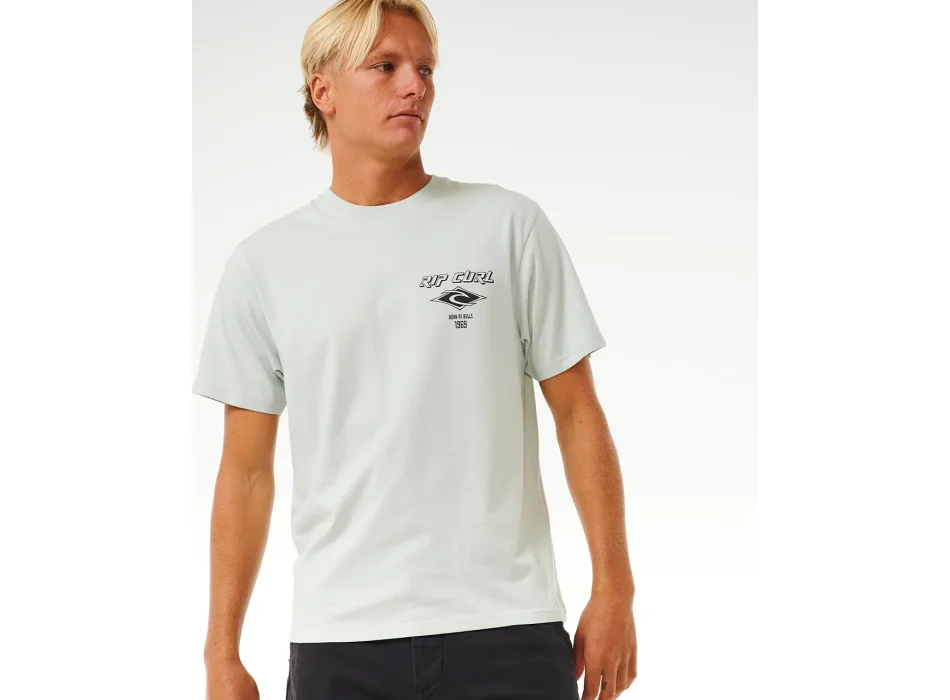 RIP CURL FADE OUT ICON TEE LIGHT GREEN