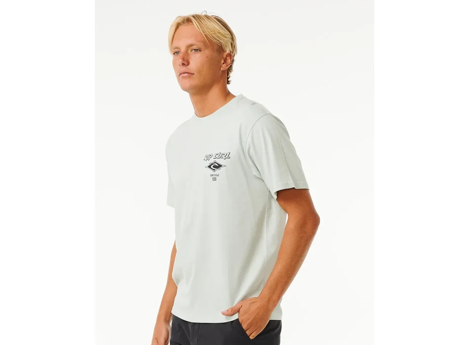 RIP CURL FADE OUT ICON TEE LIGHT GREEN