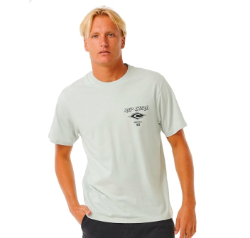 RIP CURL FADE OUT ICON TEE LIGHT GREEN