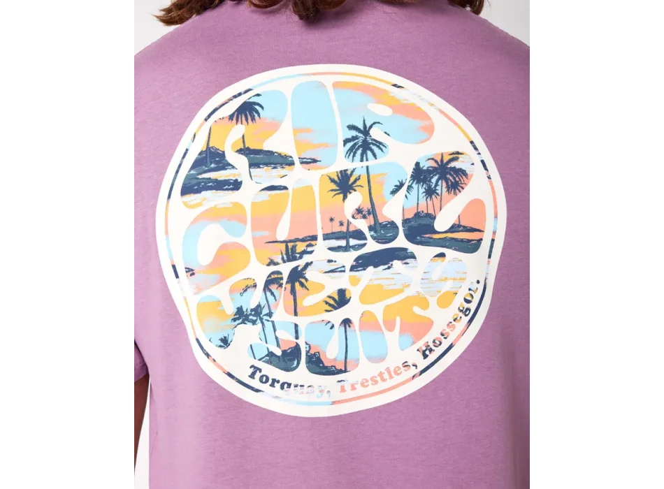 RIP CURL PASSAGE SHORT SLEEVE TEE DUSTY PURPLE