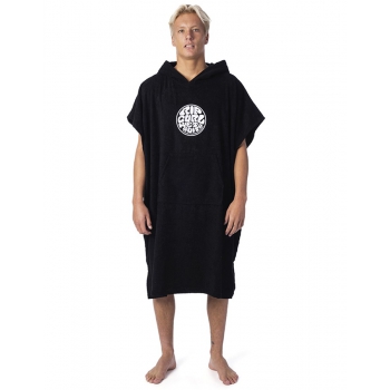 RIP CURL WET AS HOODED PONCHO BLACK