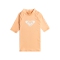 ROXY WHOLE HEARTED SHORT SLEEVE GIRL UPF 50 RASH GUARD PEACH FUZZ