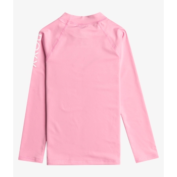 ROXY WHOLE HEARTED LONG SLEEVE GIRL UPF 50 RASH GUARD PRISM PINK