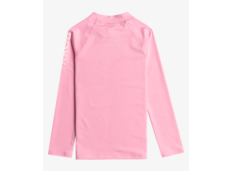 ROXY WHOLE HEARTED LONG SLEEVE GIRL UPF 50 RASH GUARD PRISM PINK