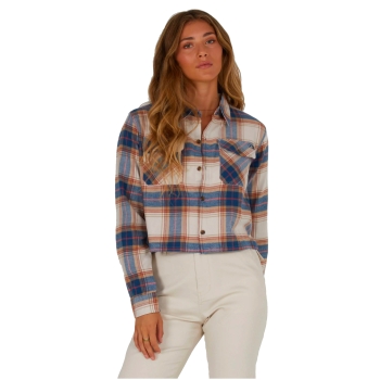 SALTY CREW STAY GOLDEN CROP FLANNEL NATURAL