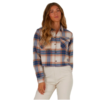 SALTY CREW STAY GOLDEN CROP FLANNEL NATURAL