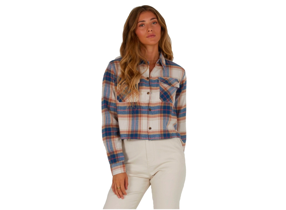 SALTY CREW STAY GOLDEN CROP FLANNEL NATURAL