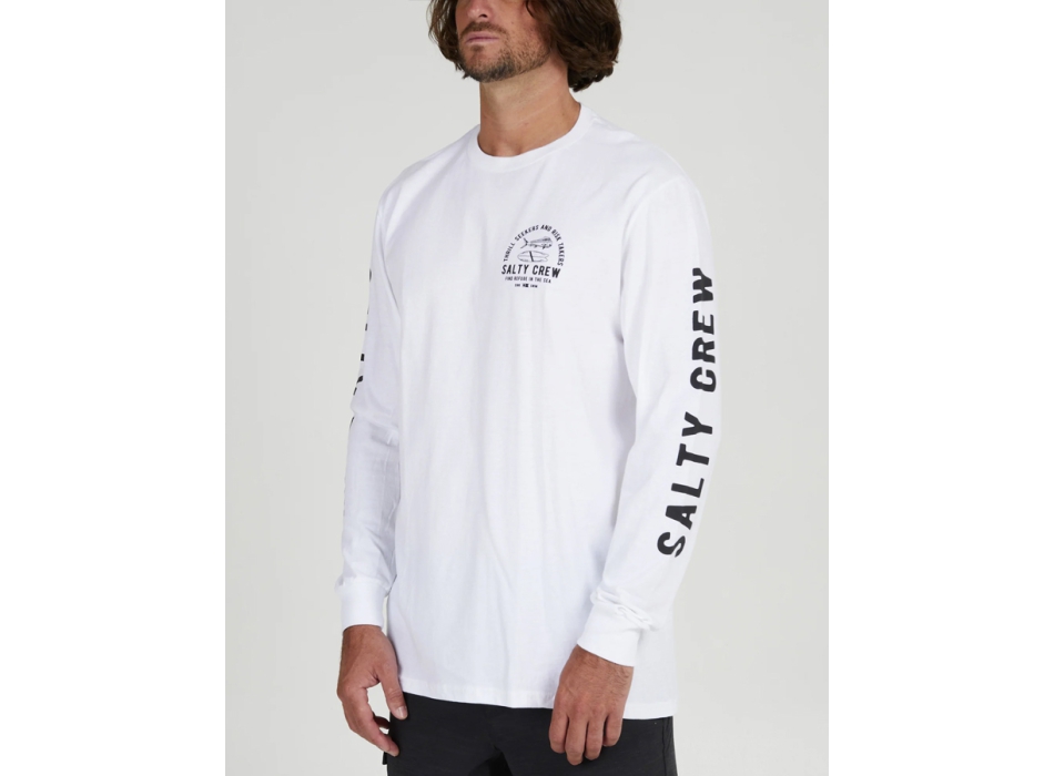 SALTY CREW LATERAL LINE LONG SLEEVE WHITE
